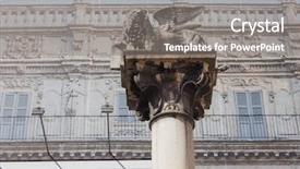  Presentation with lion - Audience pleasing slide set consisting of columns - leone marciano meaning lion backdrop and a gray colored foreground