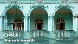  Presentation with mint - Slide set enhanced with columns - neoclassical balcony with column background and a seafoam green colored foreground