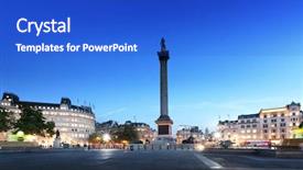  Presentation with square - Cool new slides with columns - trafalgar square with nelson column backdrop and a cobalt blue colored foreground