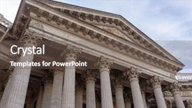  Presentation with justice - Slide set consisting of columns - vintage old justice courthouse column background and a tawny brown colored foreground