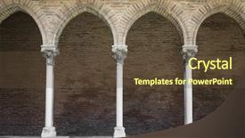  Presentation with arches - Colorful PPT layouts enhanced with columns and arches of cloister backdrop and a tawny brown colored foreground