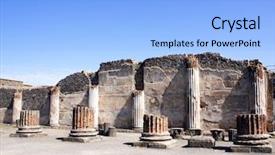  Presentation with ancient greek pillars and columns - Colorful slides enhanced with columns and ruins of pompeii backdrop and a light blue colored foreground