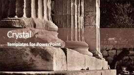  Presentation with honey bee closeup view - Presentation design with columns closeup view of acropolis background and a violet colored foreground