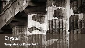  Presentation with marble - Slide set enhanced with columns closeup view of acropolis background and a dark gray colored foreground