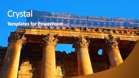  Presentation with jupiter - Slide deck enhanced with history oflebanon - picture of baalbeck temple ruins background and a teal colored foreground