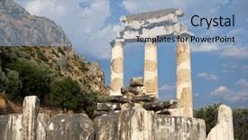  Presentation with greek columns - Slide deck featuring columns greek at delphi tholos background and a light blue colored foreground