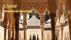  Presentation with spain - PPT theme consisting of columns in alhambra spain background and a tawny brown colored foreground