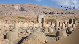  Presentation with ancient iran - PPT theme enhanced with columns in persepolis city iran background and a light blue colored foreground