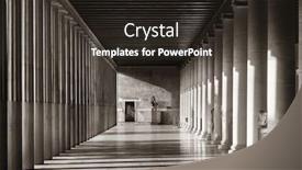  Presentation with exhibition - Presentation theme enhanced with columns-in-stoa-of-attalos background and a wine colored foreground