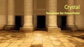  Presentation with architecture columns - Cool new PPT theme with columns-of-an-old-building backdrop and a tawny brown colored foreground