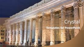  Presentation with rome - Presentation with columns-of-hadrian-temple background and a coral colored foreground