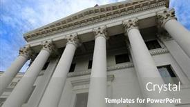  Presentation with architecture columns - Presentation design enhanced with columns-of-marble background and a gray colored foreground