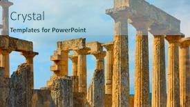  Presentation with temple - Slide set consisting of columns-of-the-temple background and a light blue colored foreground