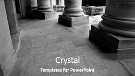  Presentation with bank building - Presentation theme consisting of columns on old building bank background and a gray colored foreground