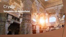  Presentation with jain - Cool new slides with columns-pillars-of-beautiful-ranakpur backdrop and a coral colored foreground