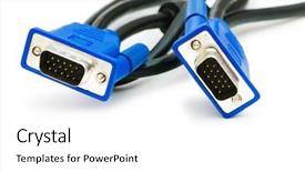  Presentation with cable - Audience pleasing slides consisting of com cable isolated on white backdrop and a white colored foreground