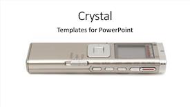  Presentation with background - Colorful theme enhanced with comando de voz - dictaphone isolated on a white backdrop and a white colored foreground