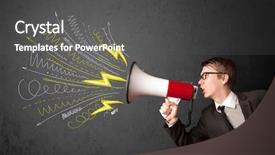  Presentation with leader and communicate - Slide set featuring automation - automate text concept isolated over background and a pink colored foreground