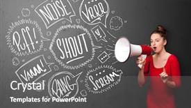  Presentation with pretty girl - Amazing presentation theme having chicken teriyaki with yakisoba noodles and vegetable on plate backdrop and a violet colored foreground
