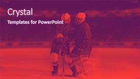  Presentation with ice hockey - Slide set having comaps - ice hockey sport players comptetition background and a violet colored foreground