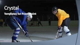  Presentation with ice hockey - Theme having comaps - ice hockey sport players comptetition background and a black colored foreground