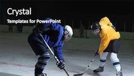  Presentation with ice hockey - Audience pleasing theme consisting of comaps - ice hockey sport players comptetition backdrop and a black colored foreground