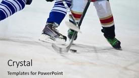  Presentation with ice hockey - Theme enhanced with comaps - ice hockey sport players comptetition background and a  colored foreground