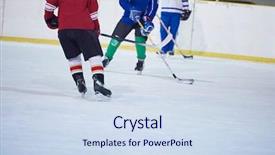  Presentation with ice hockey - Colorful PPT layouts enhanced with comaps - ice hockey sport players comptetition backdrop and a sky blue colored foreground
