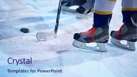  Presentation with ice hockey - PPT layouts enhanced with comaps - ice hockey sport players comptetition background and a  colored foreground