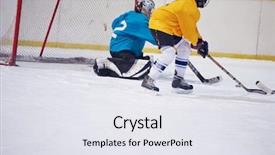  Presentation with hockey - Slide set consisting of comaps - ice hockey sport players comptetition background and a  colored foreground
