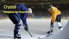  Presentation with ice hockey - Amazing presentation theme having comaps - ice hockey sport players comptetition backdrop and a tawny brown colored foreground
