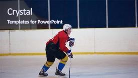  Presentation with ice hockey - Beautiful slides featuring comaps - ice hockey sport players backdrop and a navy blue colored foreground