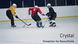  Presentation with ice hockey - PPT theme enhanced with comaps - ice hockey sport players background and a light gray colored foreground