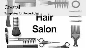  Presentation with hair salon - Amazing PPT layouts having comaps - text hair salon and barber backdrop and a light gray colored foreground