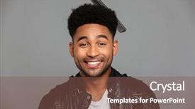  Presentation with stuck - Audience pleasing PPT layouts consisting of comb stuck in his hair backdrop and a  colored foreground