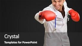  Presentation with rubber gloves doctor puts - Cool new slide deck with dancing hands underwater on black background in the swimming pool backdrop and a dark gray colored foreground