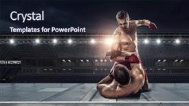  Presentation with professional - Slide set consisting of combat sports - professional box match mixed media background and a  colored foreground