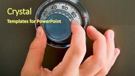  Presentation with combination lock - Audience pleasing PPT theme consisting of combination lock - close-up of hand searching security backdrop and a tawny brown colored foreground