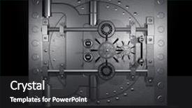  Presentation with combination lock - Presentation theme with combination lock - closed bank vault 3d render background and a dark gray colored foreground