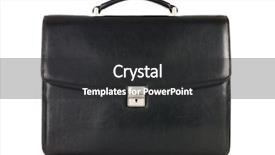  Presentation with combination lock - PPT theme enhanced with combination lock - fashionable leather briefcase background and a dark gray colored foreground