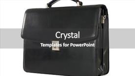  Presentation with leather scrapbook - PPT theme consisting of combination lock - fashionable leather briefcase background and a dark gray colored foreground