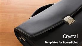  Presentation with leather - Audience pleasing slide set consisting of combination lock - fashionable leather briefcase backdrop and a black colored foreground