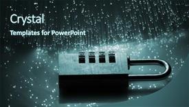  Presentation with combination lock - Slide deck with combination lock - fiber optics background with lots background and a tawny brown colored foreground