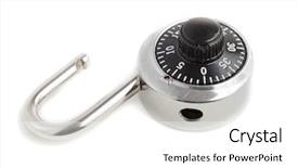  Presentation with padlock - Beautiful slide deck featuring happy asian family eating healthy fruit at home backdrop and a gray colored foreground