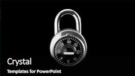  Presentation with combination lock - Beautiful presentation theme featuring combination lock against black backdrop and a  colored foreground