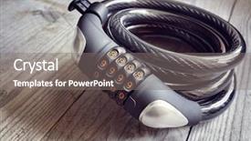  Presentation with combination lock - Amazing PPT layouts having combination lock bicycle accessory backdrop and a gray colored foreground