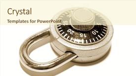  Presentation with combination lock - Theme enhanced with combination lock isolated on white background and a cream colored foreground