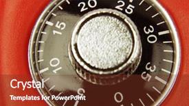  Presentation with combination lock - Beautiful slide deck featuring combination lock numbers on dial backdrop and a tawny brown colored foreground