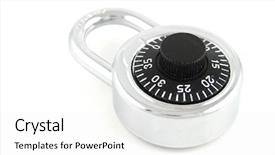 Presentation with combination lock - Presentation theme with combination lock on a white background and a white colored foreground
