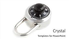  Presentation with combination lock - PPT theme with combination lock background and a white colored foreground